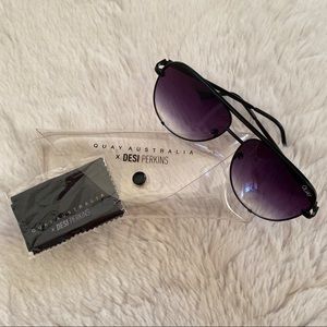 Quay Australia x Desi Perkins Aviator Sunglasses - High Key Mini 111
